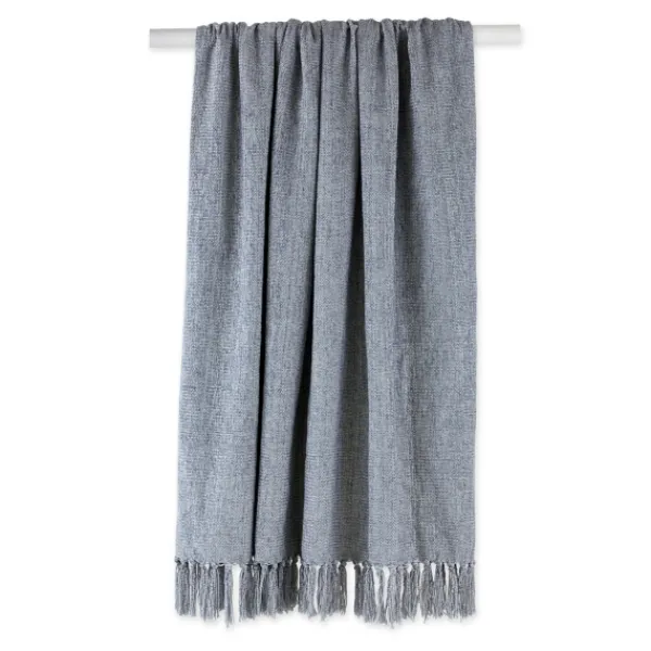 Blankets & Throws-Kirkland's Home Demin Chenille Fringe Throw Blue