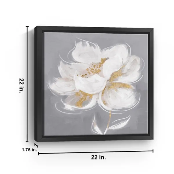 Framed Art-Kirkland's Home Devine Bloom Framed Canvas Art Print Gray/White/Gold