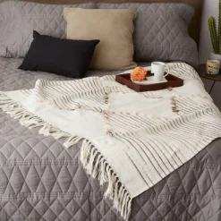 Blankets & Throws-Kirkland's Home Diamond Cut Throw Brown