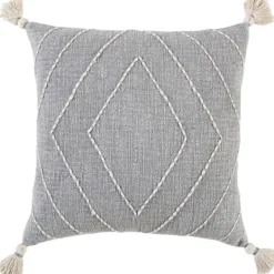 Pillows-Kirkland's Home Diamond Kantha Stitched Throw Pillow Gray