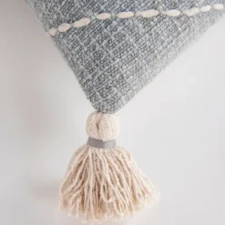 Pillows-Kirkland's Home Diamond Kantha Stitched Throw Pillow Gray