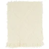 Blankets & Throws-Kirkland's Home Diamond Pattern Throw Blanket Ivory
