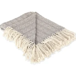 Blankets & Throws-Kirkland's Home Diamond Stitched Throw Gray