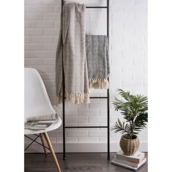 Blankets & Throws-Kirkland's Home Diamond Stitched Throw Gray