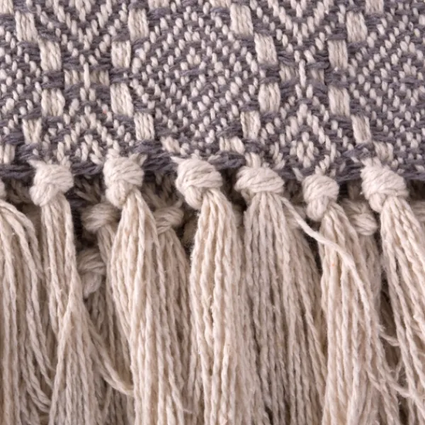 Blankets & Throws-Kirkland's Home Diamond Stitched Throw Gray