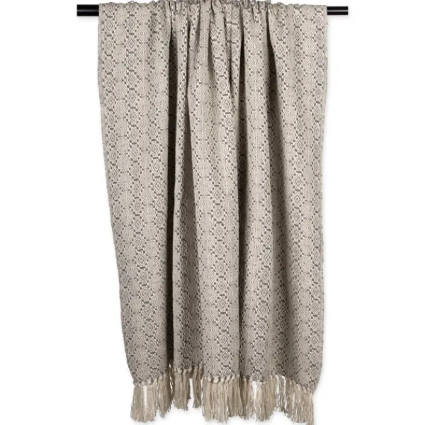 Blankets & Throws-Kirkland's Home Diamond Stitched Throw Gray