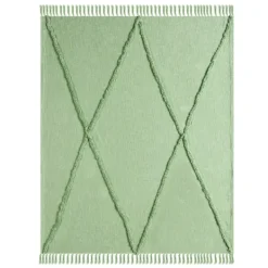 Blankets & Throws-Kirkland's Home Diamond Tufted Cotton Throw Green