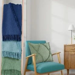 Blankets & Throws-Kirkland's Home Diamond Tufted Cotton Throw Green