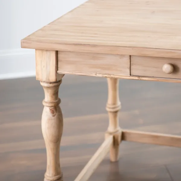 Office Furniture-Kirkland's Home Diane Spindle Leg Blond Wood Desk