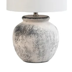 Table Lamps-Kirkland's Home Distressed And Gray Ceramic Table Lamp White