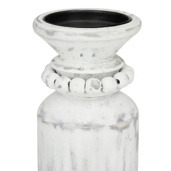 Candle Holders-Kirkland's Home Distressed Beaded Candle Holders, Set Of 3 White