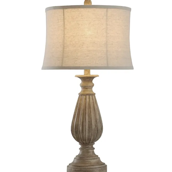 Table Lamps-Kirkland's Home Distressed Brown Spindle Table Lamp Tan