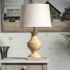 Table Lamps-Kirkland's Home Distressed Brown Table Lamp Ivory