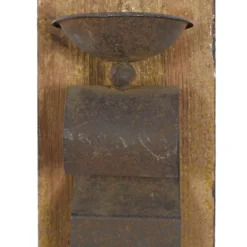 Sconces-Kirkland's Home Distressed Brown Wood Wall Sconces, Set Of 2