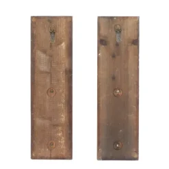 Sconces-Kirkland's Home Distressed Brown Wood Wall Sconces, Set Of 2