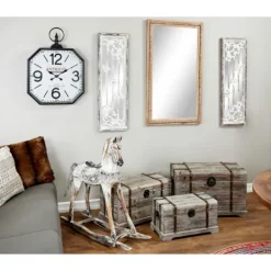 Decorative Mirrors-Kirkland's Home Distressed Brown Wooden Frame Wall Mirror