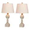Table Lamps-Kirkland's Home Distressed Candlestick Table Lamps, Set Of 2 White