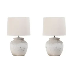 Table Lamps-Kirkland's Home Distressed Ceramic Table Lamp White