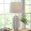 Table Lamps-Kirkland's Home Distressed Cream Lilly Table Lamp Tan
