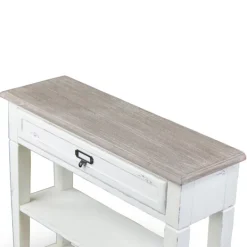 Console Tables-Kirkland's Home Distressed 1-Drawer Console Table White