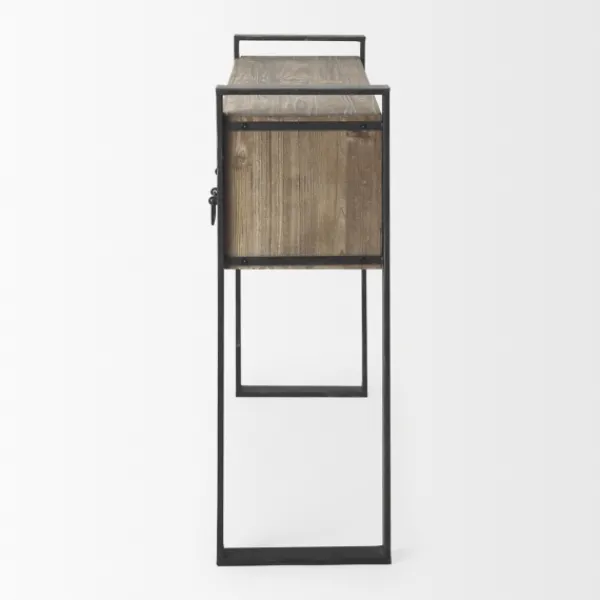 Console Tables-Kirkland's Home Distressed Farmhouse 3-Drawer Console Table