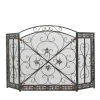 Fireplace Accessories-Kirkland's Home Distressed Fleur De Lis Three-Panel Fire Screen