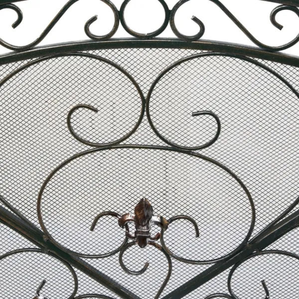 Fireplace Accessories-Kirkland's Home Distressed Fleur De Lis Three-Panel Fire Screen