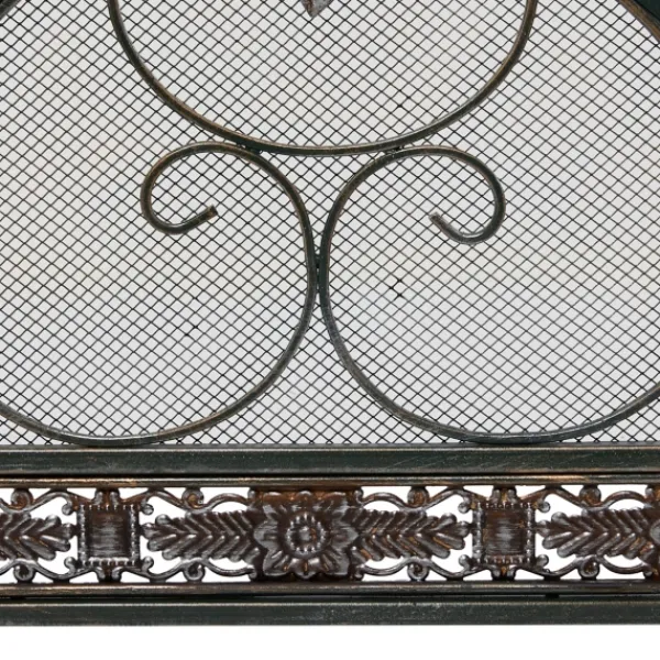Fireplace Accessories-Kirkland's Home Distressed Fleur De Lis Three-Panel Fire Screen