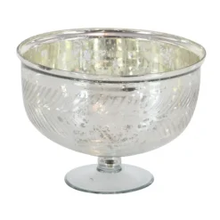 Decorative Bowls & Jars-Kirkland's Home Distressed Glass Pedestal Bowl Silver