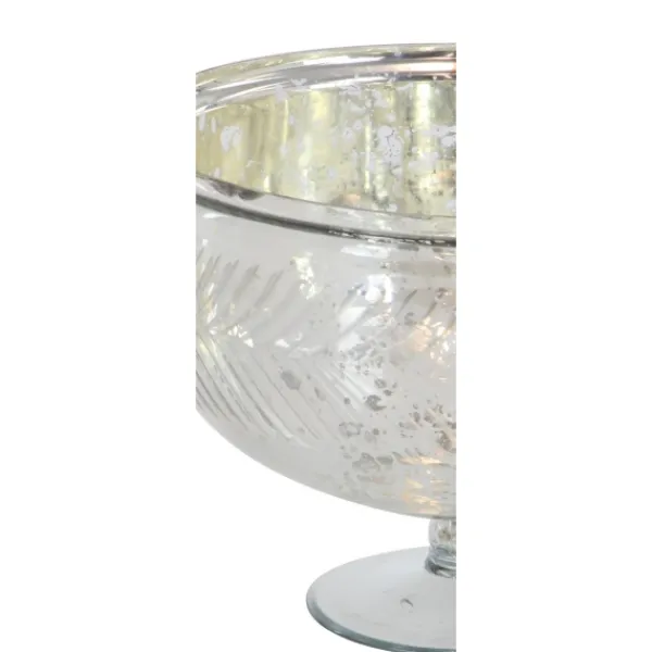 Decorative Bowls & Jars-Kirkland's Home Distressed Glass Pedestal Bowl Silver