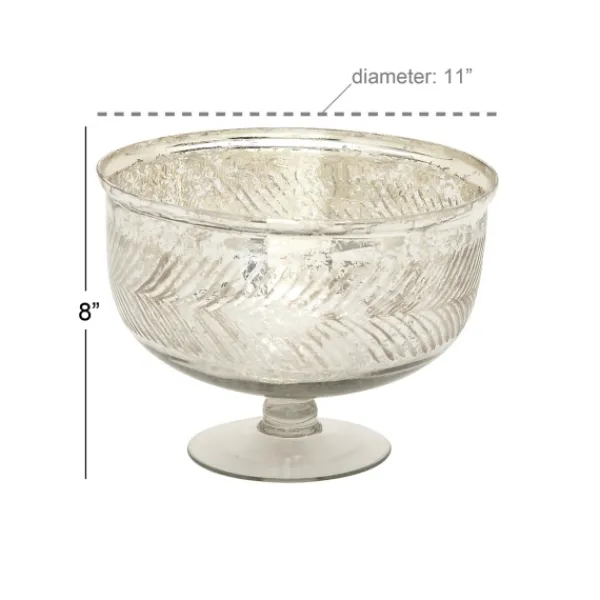 Decorative Bowls & Jars-Kirkland's Home Distressed Glass Pedestal Bowl Silver