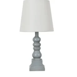 Table Lamps-Kirkland's Home Distressed Gray Candlestick Table Lamp White