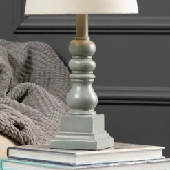 Table Lamps-Kirkland's Home Distressed Gray Candlestick Table Lamp White