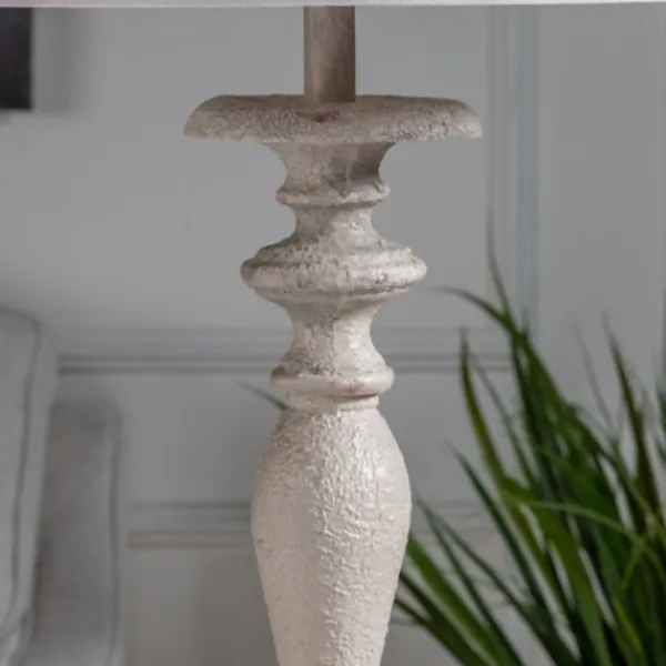 Floor Lamps-Kirkland's Home Distressed Gray Finish Floor Lamp White