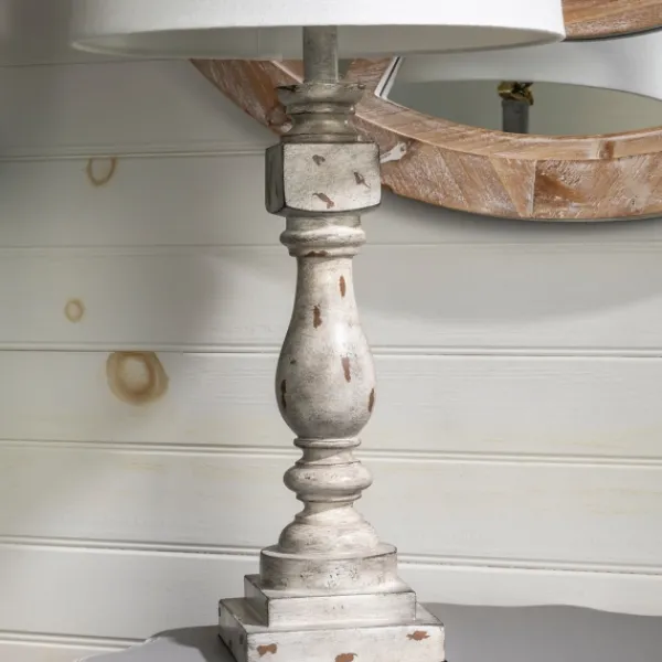 Table Lamps-Kirkland's Home Distressed Gray Table Lamp White