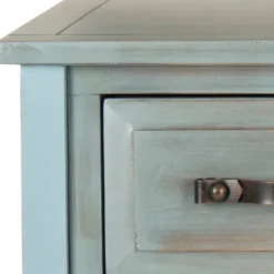 Console Tables-Kirkland's Home Distressed Light 3-Drawer Console Table Blue
