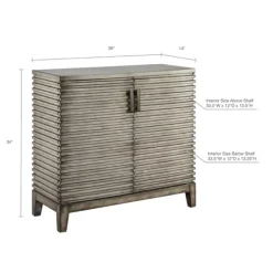 Cabinets & Sideboards-Kirkland's Home Distressed Linear 2-Door Wooden Chest Gray