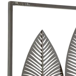 Wall Plaques-Kirkland's Home Distressed Metal Carved Leaves Wall Plaque Black