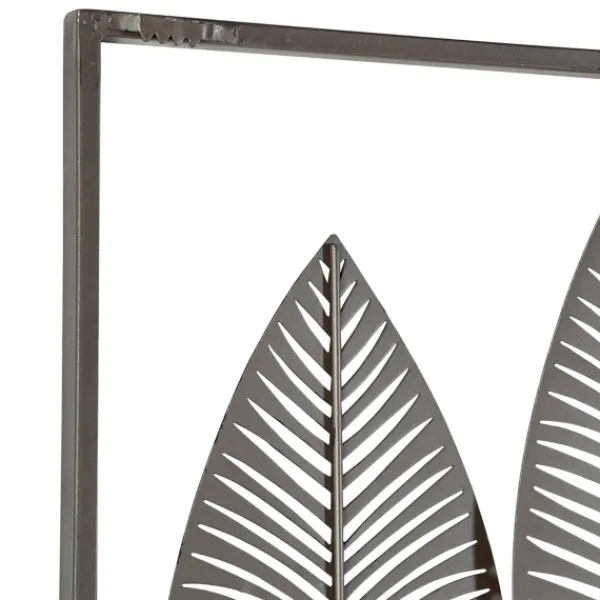 Wall Plaques-Kirkland's Home Distressed Metal Carved Leaves Wall Plaque Black
