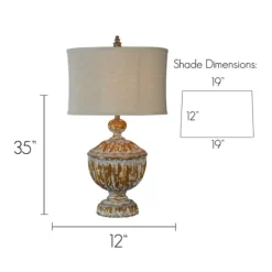 Table Lamps-Kirkland's Home Distressed Natural Table Lamp Tan