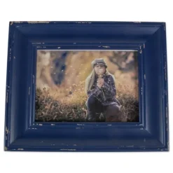 Picture Frames-Kirkland's Home Distressed Navy Farmhouse Frame, 8X10 Blue