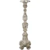 Candle Holders-Kirkland's Home Distressed Ornate Candle Holder, 28 In. White