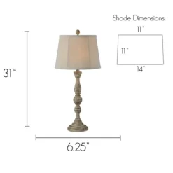 Buffet Lamps-Kirkland's Home Distressed Rodan Buffet Lamps, Set Of 2 Ivory