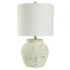 Table Lamps-Kirkland's Home Distressed Round Table Lamp White