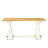 Console Tables-Kirkland's Home Distressed Rustic Carved Console Table White