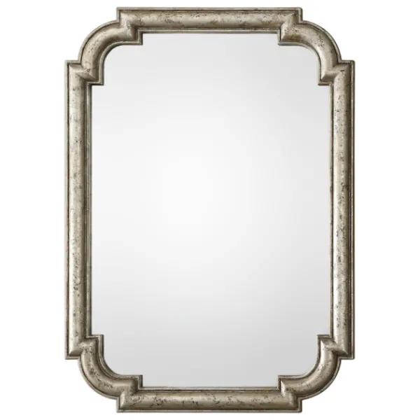 Decorative Mirrors-Kirkland's Home Distressed Silver Leaf Wooden Frame Wall Mirror