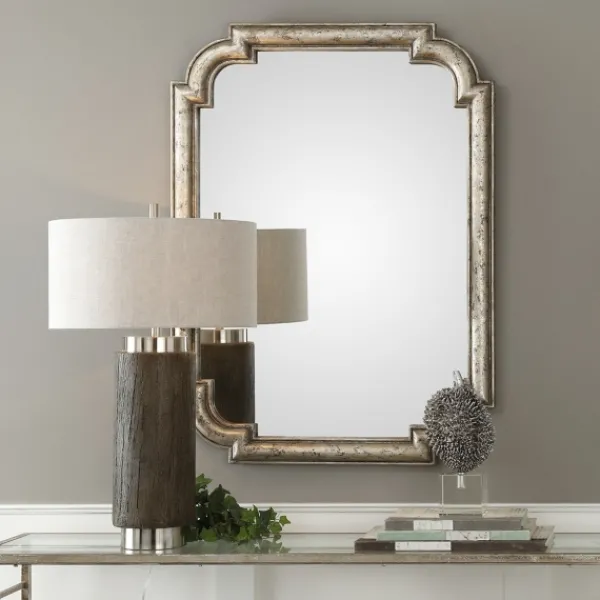 Decorative Mirrors-Kirkland's Home Distressed Silver Leaf Wooden Frame Wall Mirror