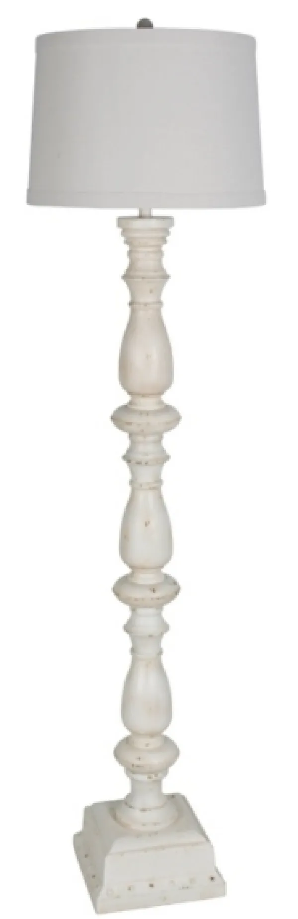 Floor Lamps-Kirkland's Home Distressed Square Base Floor Lamp White