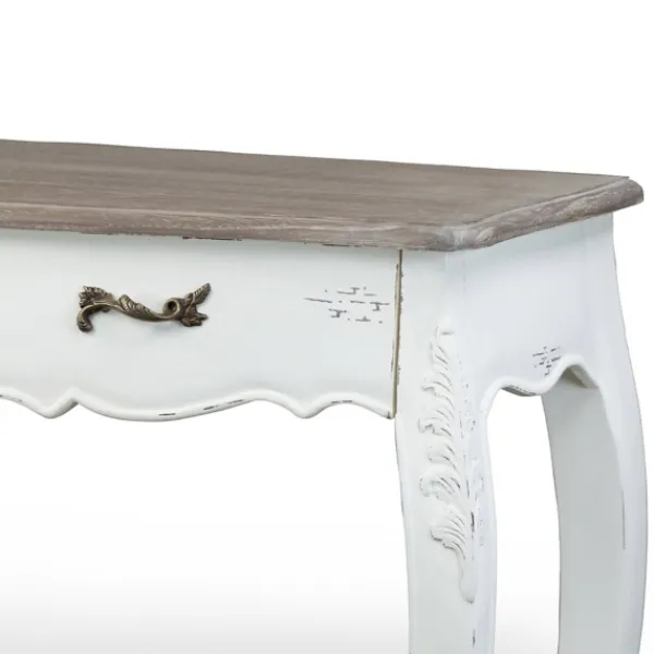 Console Tables-Kirkland's Home Distressed Streaked Console Table Ivory
