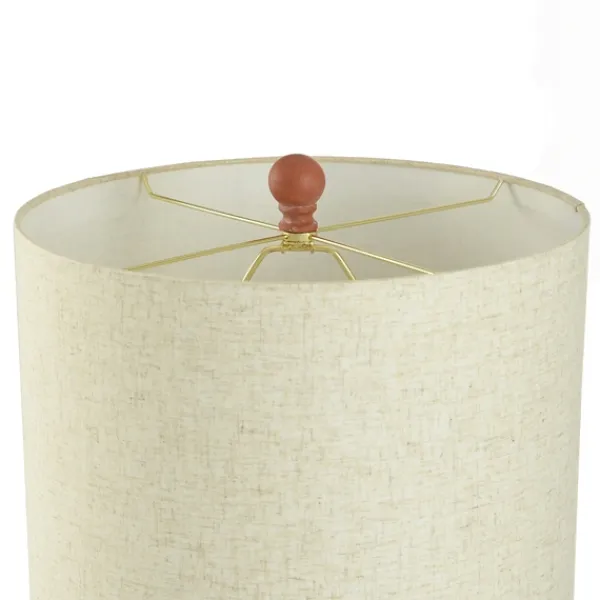Table Lamps-Kirkland's Home Distressed Terracotta Round Table Lamp Orange